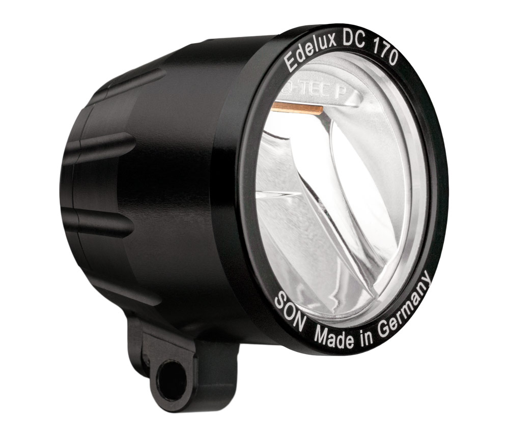 Edelux DC 170 for 5 up to 15 Volts, with rearlight cable X cm, black anodized for Neodrives