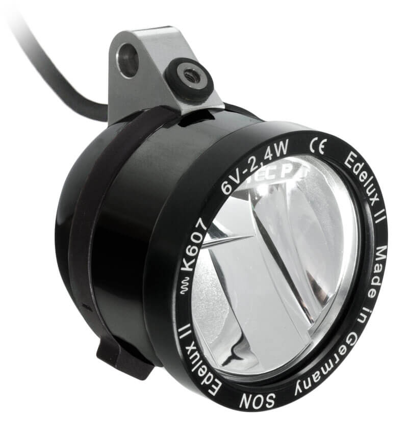 Edelux II upside down, switched, black, 140 cm cable, rear light connection