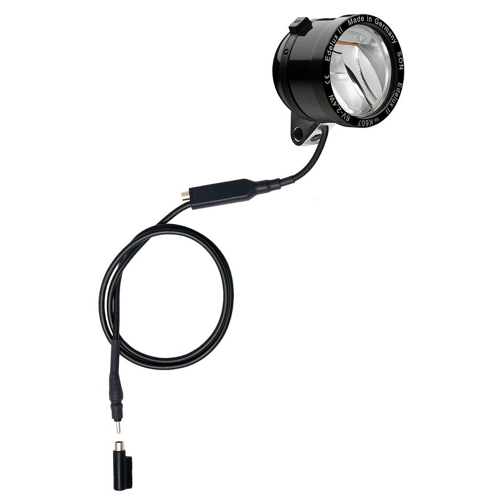 Edelux II with Coaxial Junction Box, 60 cm cable, coaxial connector and adapter, black anodized