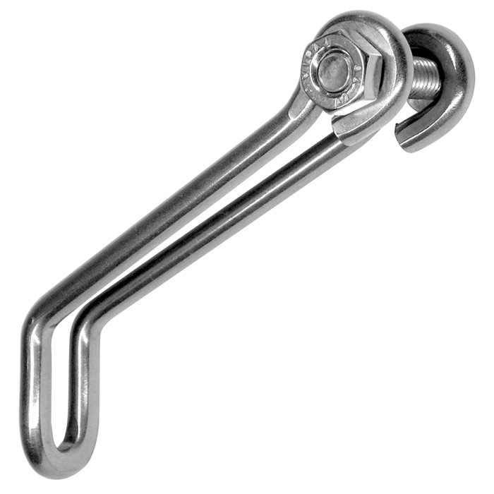 Headlight bracket Edelux long stainless steel, 58 x 49 mm