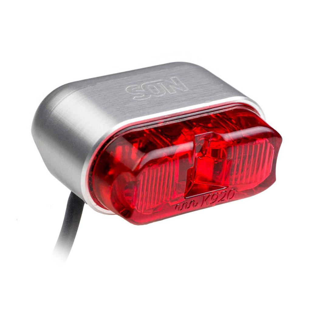 Rear light rack-tube 10 mm mount, silver / red