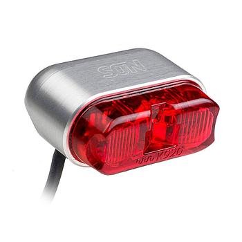 Rear light rack-tube 10 mm mount, silver / red