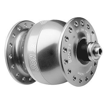 SON 28 silver anodized, 32 hole